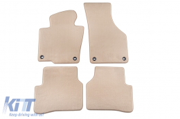 Textile floor mats Petex Comet series suitable for Volkswagen Passat sedan, estate 2005-2010, set of 4 pieces, beige with oval fixing holes - ABFMV6022153