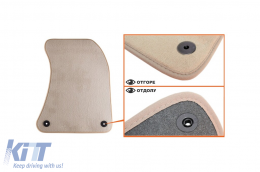 Textile floor mats Petex Comet series suitable for Audi A8 2010-2017, short wheelbase, set of 4 pieces, beige-image-6241381