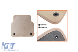 Textile floor mats Petex Comet series suitable for Audi A8 2010-2017, short wheelbase, set of 4 pieces, beige-image-6241382