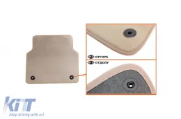 Textile floor mats Petex Comet series suitable for Audi A8 2010-2017, short wheelbase, set of 4 pieces, beige-image-6241383