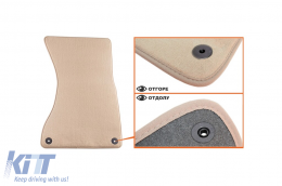 Textile floor mats Petex Comet series suitable for Audi A6 sedan, estate, Allroad, Audi A7 2010-2018, set of 4 pieces, beige-image-6241386