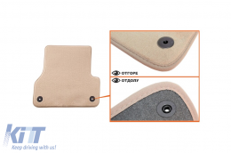 Textile floor mats Petex Comet series suitable for Audi A6 sedan, estate, Allroad, Audi A7 2010-2018, set of 4 pieces, beige-image-6241387