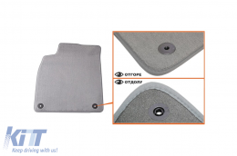 Textile floor mats Petex Comet series suitable for Audi A6 sedan, estate, Allroad, Audi A7 2010-2018, set of 4 pieces, grey-image-6241390