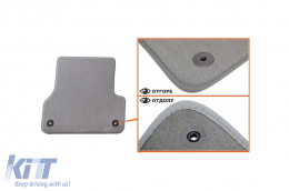 Textile floor mats Petex Comet series suitable for Audi A6 sedan, estate, Allroad, Audi A7 2010-2018, set of 4 pieces, grey-image-6241392