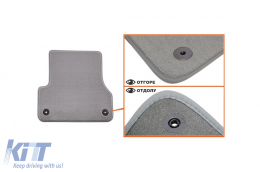 Textile floor mats Petex Comet series suitable for Audi A6 sedan, estate, Allroad, Audi A7 2010-2018, set of 4 pieces, grey-image-6241393
