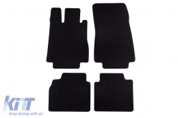 Textile floor mats Petex Comet series suitable for Mercedes S class W220 1998-2005, long wheelbase, set of 4 pieces, black - ABFMM6022522