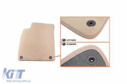 Textilfußmatten Petex Comet-Serie geeignet für Audi A6 Limousine, Kombi, Allroad, Audi A7 2010-2018, Set aus 4 Teilen, beige-image-6241385
