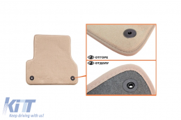 Textilfußmatten Petex Comet-Serie geeignet für Audi A6 Limousine, Kombi, Allroad, Audi A7 2010-2018, Set aus 4 Teilen, beige-image-6241388