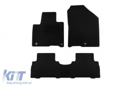 image-2-Textilfußmatten von Rigum geeignet für Kia Sorento 2015-2020, Set aus 3 Teilen, schwarz