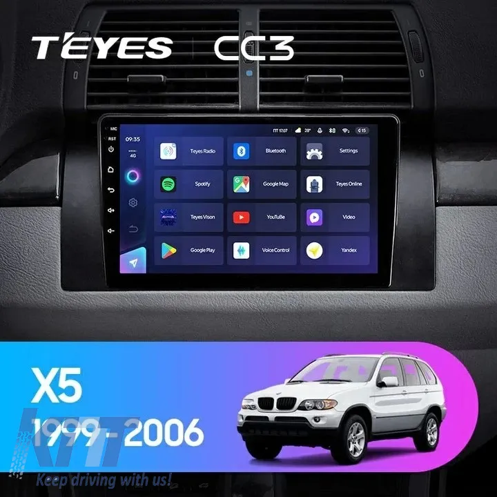 Teyes CC3 2K 360 Car Navigation suitable for BMW Series 5 E39 1995-2003 6+128GB 9.5 QLED Octa-core 2GHz, Android 4G Bluetooth 5.1 DSP