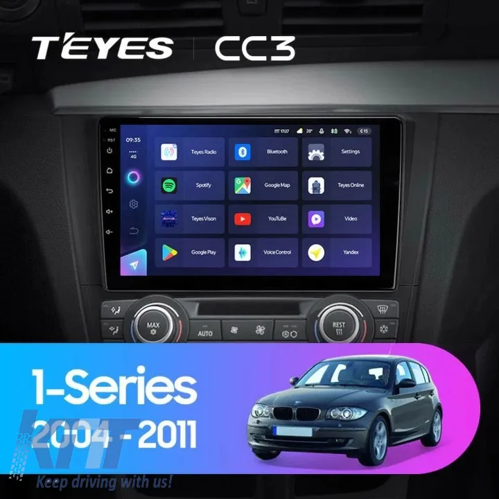 Teyes CC3 2K 360 Car Navigation suitable for BMW Series 1 E87 2004-2011 6+128GB 9.5 QLED Octa-core 2Ghz, Android 4G Bluetooth 5.1 DSP