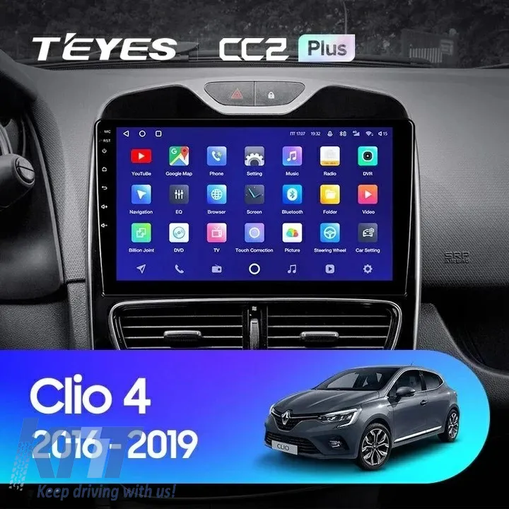 Teyes CC3 2K 360 Car Navigation suitable for Renault Clio 4 2016-2019 6+128GB 10.36 QLED Octa-core 2Ghz, Android 4G Bluetooth 5.1 DSP