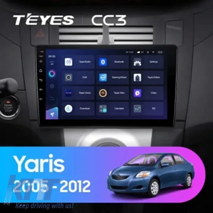 Teyes CC3 2K 360 Car Navigation suitable for Toyota Yaris 2005-2012 6+128GB 9.5 QLED Octa-core 2Ghz, Android 4G Bluetooth 5.1 DSP