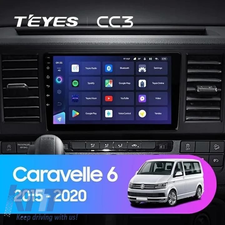 Teyes CC3 2K 360 Car Navigation suitable for Volkswagen Caravelle T6 2015-2020 6+128GB 9.5 QLED Octa-core 2Ghz, Android 4G Bluetooth 5.1 DSP