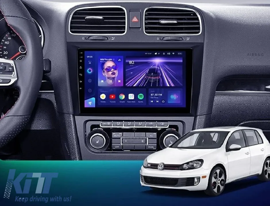 Teyes CC3 2K 360 Car Navigation suitable for Volkswagen Golf 6 2008-2016 6+128GB 9.5 QLED Octa-core 2Ghz, Android 4G Bluetooth 5.1 DSP