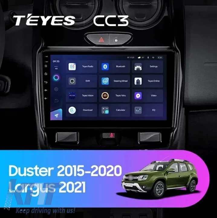 Teyes CC3 2K 360 Car Navigation suitable for Dacia Duster 1 2013-2017 6+128GB 9.5 QLED Octa-core 2Ghz Android 4G Bluetooth 5.1 DSP