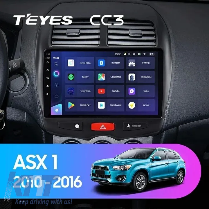 Teyes CC3 2K 360 Car Navigation suitable for Mitsubishi ASX 1 2010-2016 6+128GB 10.36 QLED Octa-core 2Ghz, Android 4G Bluetooth 5.1 DSP