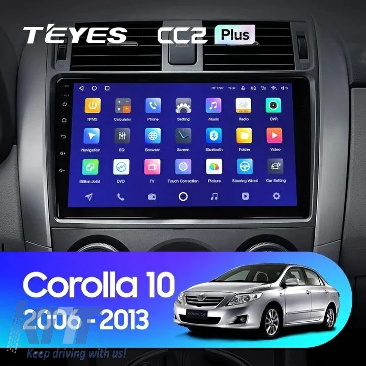 Teyes CC3 2K 360 Car Navigation suitable for Toyota Corolla 10 2006-2013 6+128GB 9.5 QLED Octa-core 2Ghz, Android 4G Bluetooth 5.1 DSP