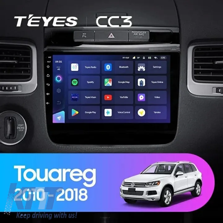 Teyes CC3 2K 360 Car Navigation suitable for Volkswagen Touareg 2 2010-2018 6+128GB 9.5 QLED Octa-core 2Ghz, Android 4G Bluetooth 5.1 DSP