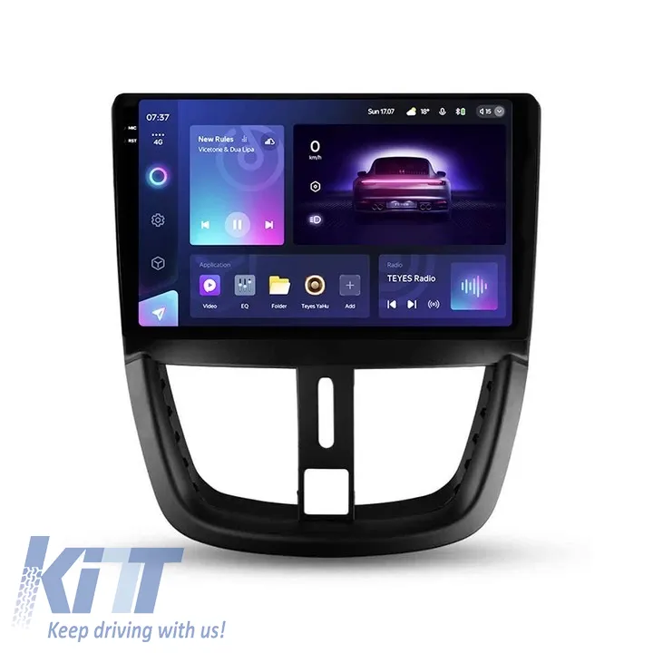 Teyes CC3 2K 360 Car Navigation suitable for Peugeot 207 2006-2015 6+128GB 9.5 QLED Octa-core 2GHz, Android 4G Bluetooth 5.1 DSP