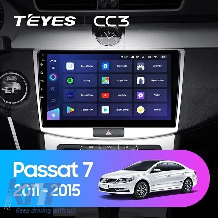 Teyes CC3 2K 360 Car Navigation suitable for Volkswagen Passat B7 2010-2015 6+128GB 10.36 QLED Octa-core 2Ghz, Android 4G Bluetooth 5.1 DSP