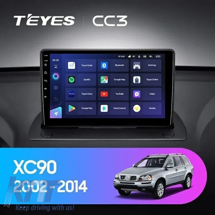 Teyes CC3 2K 360 Car Navigation suitable for Volvo XC90 2002-2014 6+128GB 9.5 QLED Octa-core 2Ghz, Android 4G Bluetooth 5.1 DSP