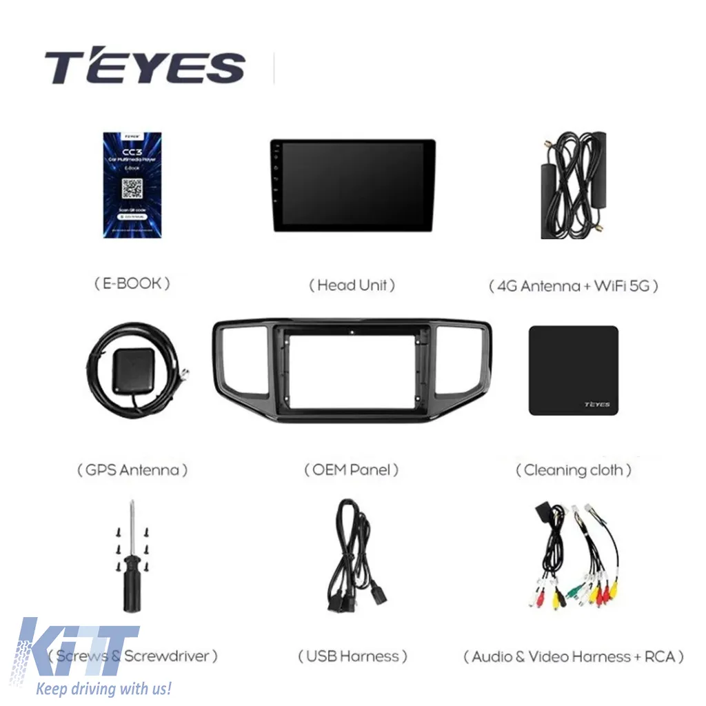 Teyes CC3 2K 360 Car Navigation suitable for Volkswagen Amarok 2016-2020 6+128GB 9.5 QLED Octa-core 2Ghz, Android 4G Bluetooth 5.1 DSP