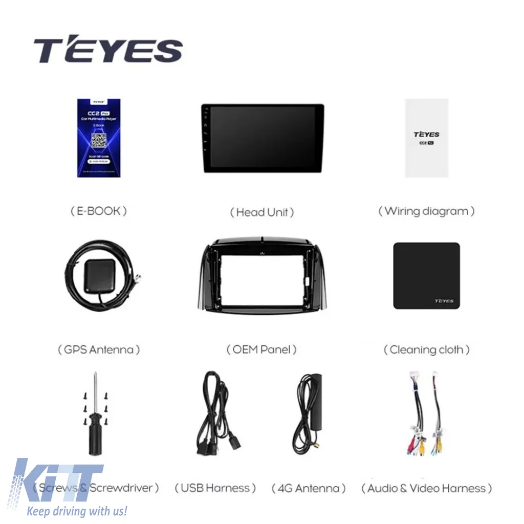 Teyes CC3 2K 360 Car Navigation suitable for Renault Koleos 2008 - 2016 6+128GB 9.5 QLED Octa-core 2Ghz, Android 4G Bluetooth 5.1 DSP