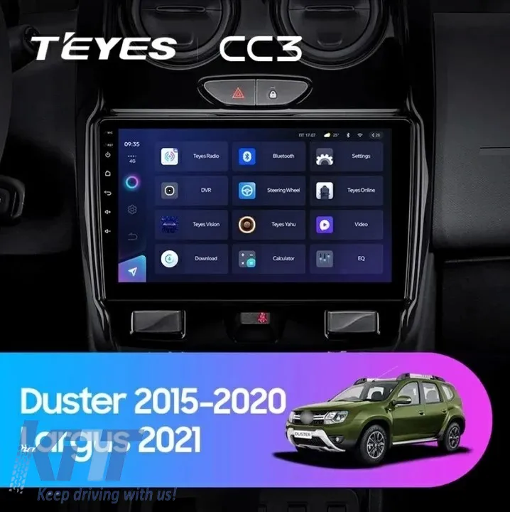 Teyes CC3 2K Car Navigation suitable for Dacia Duster 1 2013-2017 6+128GB 9.5 QLED Octa-core 2Ghz Android 4G Bluetooth 5.1 DSP