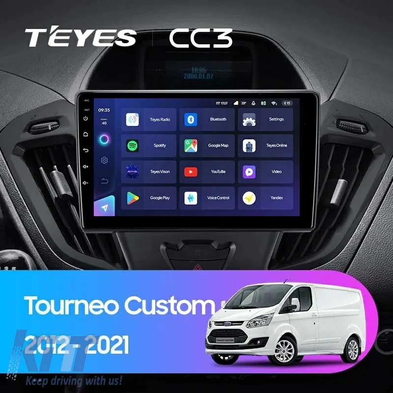 Teyes CC3 2K Car Navigation suitable for Ford Transit Custom 2012-2023 4+64GB 9.5 QLED Octa-core 2GHz Android 4G Bluetooth 5.1 DSP