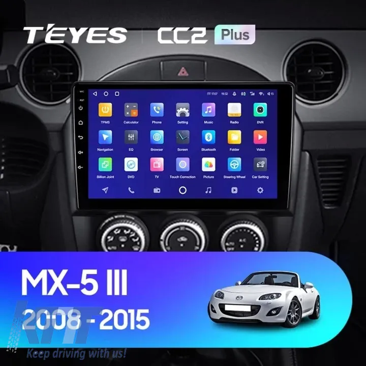 Teyes CC3 2K Car Navigation suitable for Mazda MX-5 III NC 2008-2015 4+64GB 9.5 QLED Octa-core 2Ghz, Android 4G Bluetooth 5.1 DSP