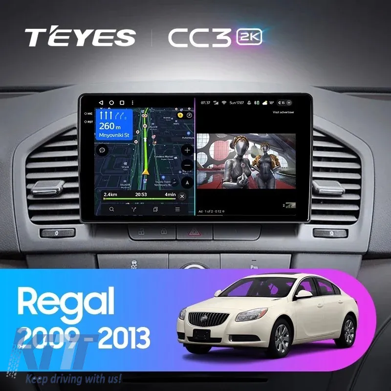 Teyes CC3 2K Car Navigation suitable for Opel Insignia 2008-2013 6+128GB 9.5 QLED Octa-core 2Ghz, Android 4G Bluetooth 5.1 DSP