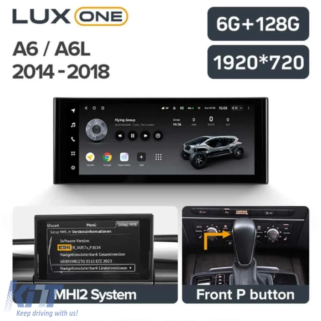 Teyes Lux One Car Navigation suitable for Audi A6 C7 2014-2018 6+128GB 12.3 IPS Octa-Core 2.0 GHz Android 4G DSP Bluetooth 5.1