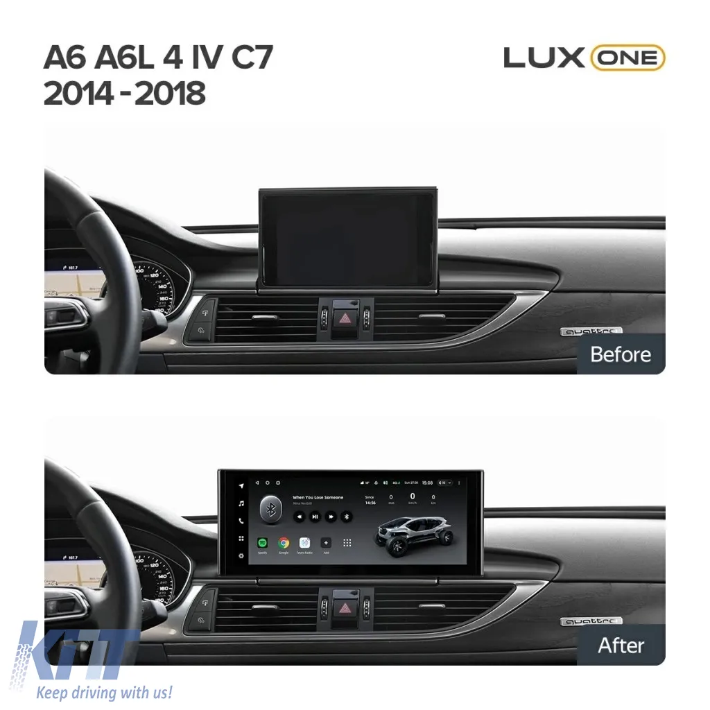 Teyes Lux One Car Navigation suitable for Audi A6 C7 2014-2018 6+128GB 12.3 IPS Octa-Core 2.0 GHz Android 4G DSP Bluetooth 5.1