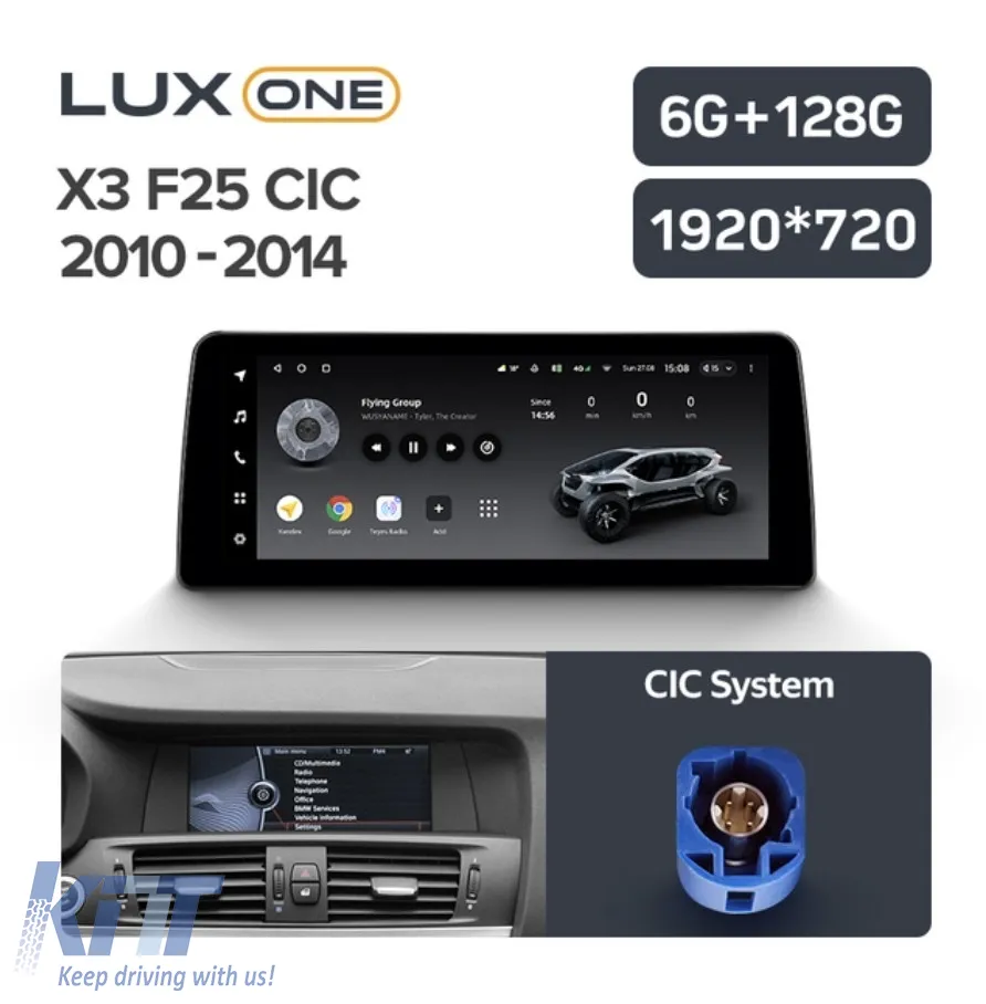 Teyes Lux One Car Navigation suitable for BMW X3 F25 2010-2014 CIC 6+128GB 12.3, IPS Octa-Core 2.0 GHz Android 4G DSP Bluetooth 5.1