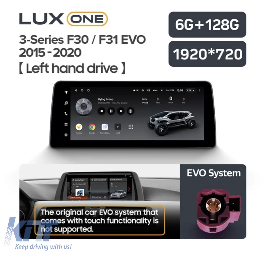 Teyes Lux One Car Navigation suitable for BMW Series 3 F30 2011-2016 EVO 6+128GB 12.3, IPS Octa-Core 2.0 GHz Android 4G DSP Bluetooth 5.1