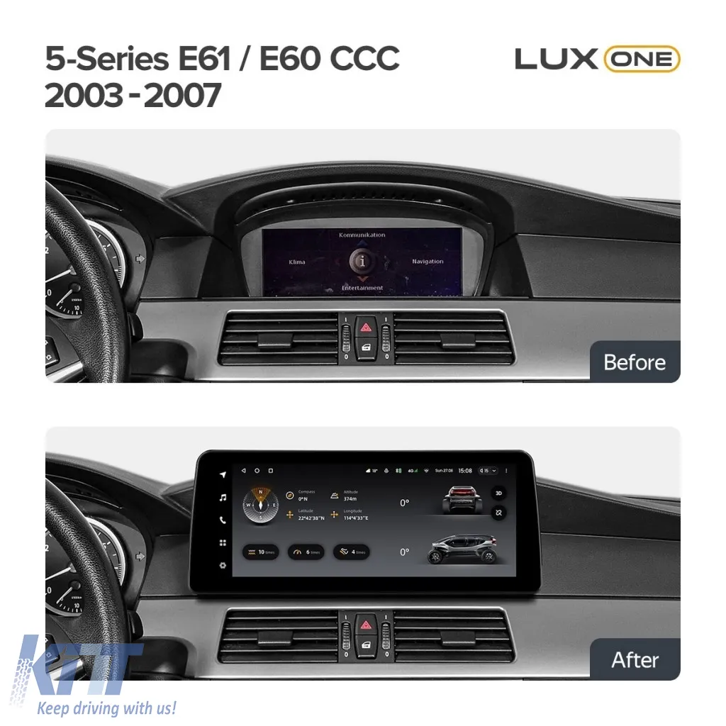 Teyes Lux One Car Navigation suitable for BMW Series 5 E60 2003-2007 CCC 6+128GB 12.3, IPS Octa-Core 2.0 GHz Android 4G DSP Bluetooth 5.1