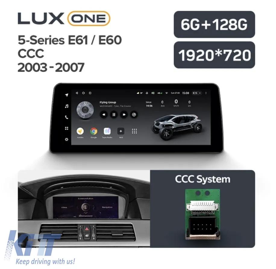 Teyes Lux One Car Navigation suitable for BMW Series 5 E60 2003-2007 CCC 6+128GB 12.3, IPS Octa-Core 2.0 GHz Android 4G DSP Bluetooth 5.1