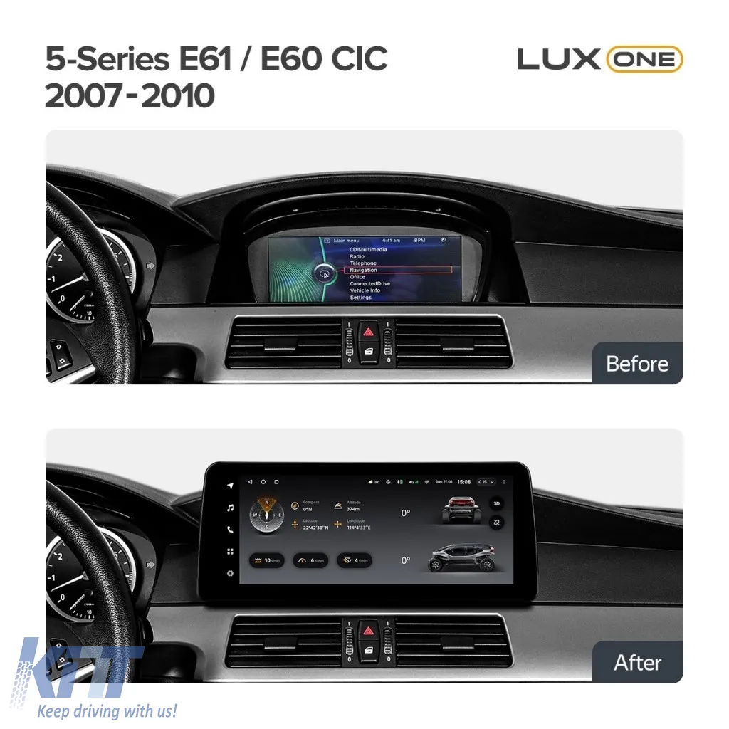 Teyes Lux One Car Navigation suitable for BMW Series 5 E60 2007-2010 CIC 6+128GB 12.3, IPS Octa-Core 2.0 GHz Android 4G DSP Bluetooth 5.1