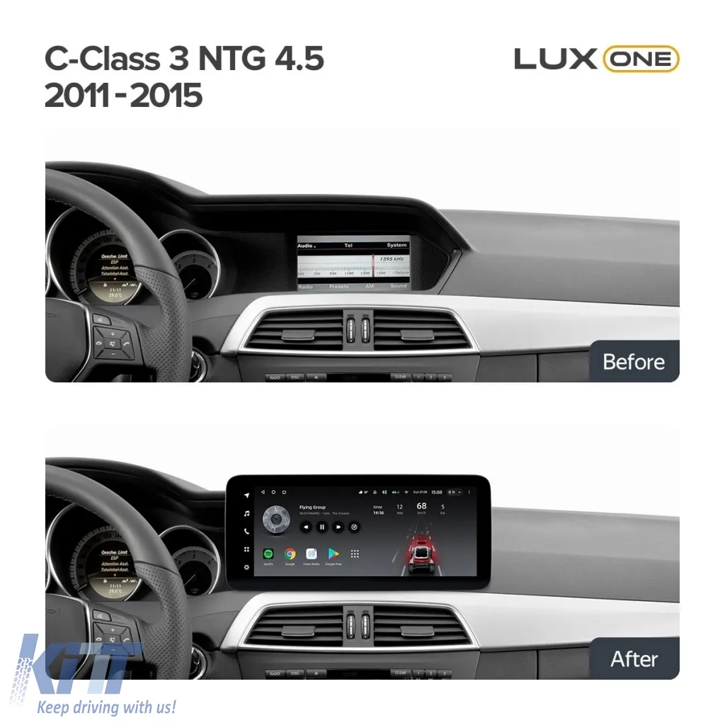 Teyes Lux One Car Navigation suitable for Mercedes-Benz C Class W204 2011-2015 NTG 4.5 6+128GB 12.3, IPS Octa-Core 2.0 GHz Android 4G DSP Bluetooth 5.1