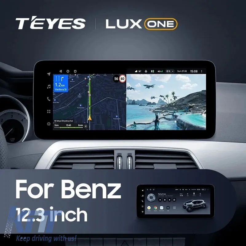 Teyes Lux One Car Navigation suitable for Mercedes-Benz M Class W166 2011-2019 NTG 4.5 6+128GB 12.3 IPS Octa-core 2Ghz, Android 4G Bluetooth 5.1 DSP