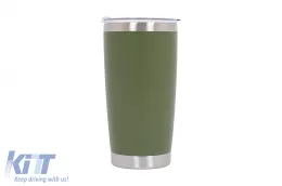 image-77-Thermos Edelstahl SS304 Isolierbecher mit Deckel Doppelwandig, 590ml Becher Grün
