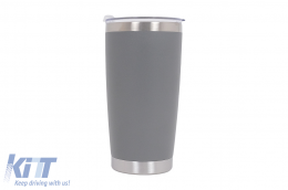 image-34-Thermos rozsdamentes acél SS304 hőszigetelt bögre fedővel, dupla falú, szürke, 20oz 590ml