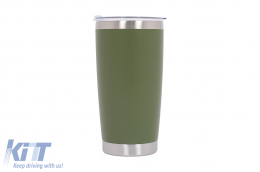 Thermos Stainless Steel SS304 Insulated Mug with Lid Double Wall Green 20oz 590ml - CANGREEN
