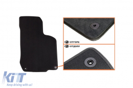 Three-layer textile floor mats made of Petex Style material suitable for Volkswagen Golf IV 1998-2003, Beetle 1998-2011, Bora 1998-2005 with round holes, set of 4 pieces, black-image-6241774