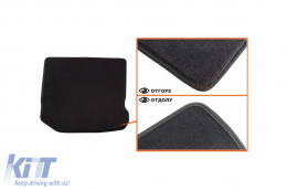 Three-layer textile floor mats made of Petex Style material suitable for Volkswagen Golf IV 1998-2003, Beetle 1998-2011, Bora 1998-2005 with round holes, set of 4 pieces, black-image-6241775