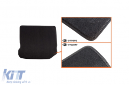 Three-layer textile floor mats made of Petex Style material suitable for Volkswagen Golf IV 1998-2003, Beetle 1998-2011, Bora 1998-2005 with round holes, set of 4 pieces, black-image-6241776
