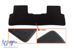 Three-layer textile floor mats made of Petex Style material suitable for HONDA CR-V 2006-2012, from 3 parts, black-image-6242080
