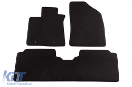 Three-layer textile floor mats made of Petex Style material suitable for TOYOTA AVENSIS 2009-2011, from 3 parts, black - ABFMT6022355