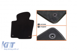 Three-layer textile floor mats made of Petex Style material suitable for VW Passat sedan, wagon 2005-2014, Passat CC 2012-2016 with round holes, set of 4 pieces, black-image-6242745